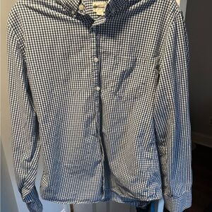 J. Crew Navy and White Gingham Shirt